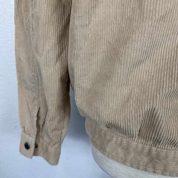 Quicksilver Jacket Women XS Tan Corduroy Sherpa Relaxed Amanda Field Shacket - Picture 10 of 13